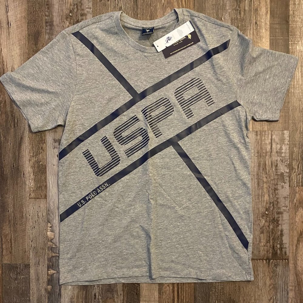 U.S. Polo Assn. Mens Grey T-shirt Size L more then 50% off